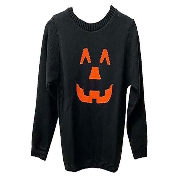 Ladies Knitted Long Sleeve Pumpkin Halloween Jumper Womens Top Sweater 8-22 Casual Womenswear Knitwear Crewneck Round Neck
