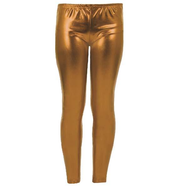 Girls Kids Plain Metallic Shiny Leggings Skinny Wet Look Dance Party Disco Pants