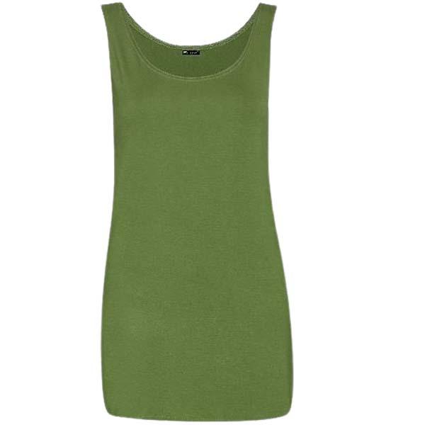 Ladies Round Scoop Neck Sleeveless Long Stretch Plain Vest Sports Top Yoga Gym