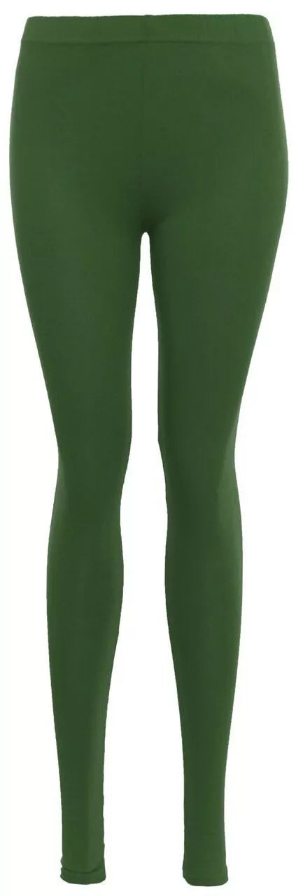 Womens Plain Leggings Ladies Stretchy Soft Elasticated Waist Viscose Basic 8-26