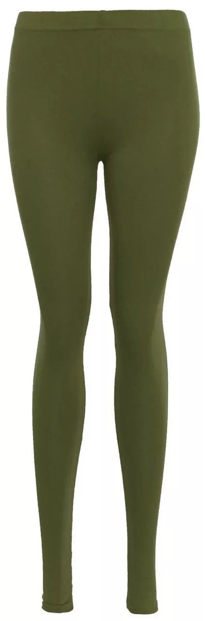 Womens Plain Leggings Ladies Stretchy Soft Elasticated Waist Viscose Basic 8-26
