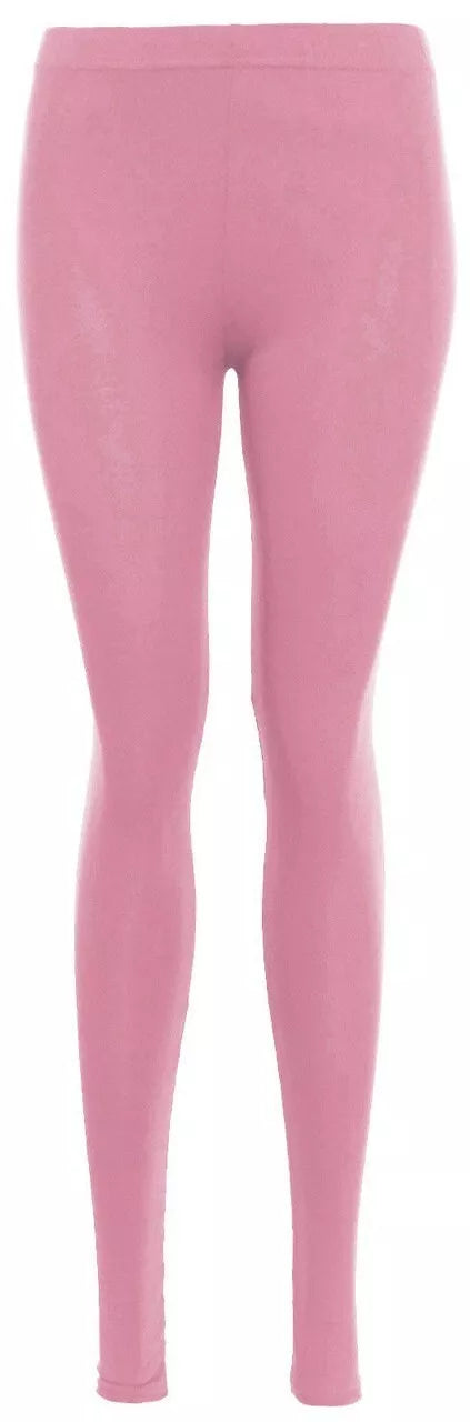 Womens Plain Leggings Ladies Stretchy Soft Elasticated Waist Viscose Basic 8-26