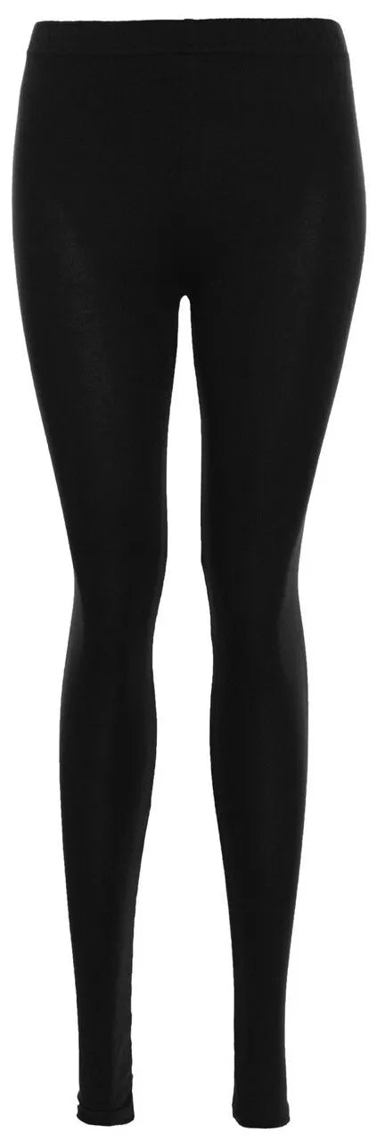 Womens Plain Leggings Ladies Stretchy Soft Elasticated Waist Viscose Basic 8-26