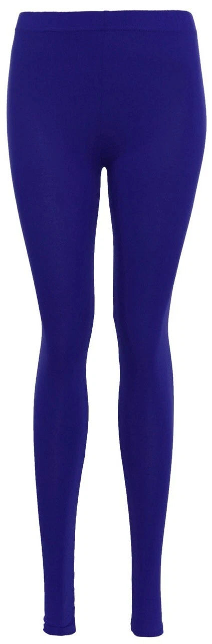 Womens Plain Leggings Ladies Stretchy Soft Elasticated Waist Viscose Basic 8-26