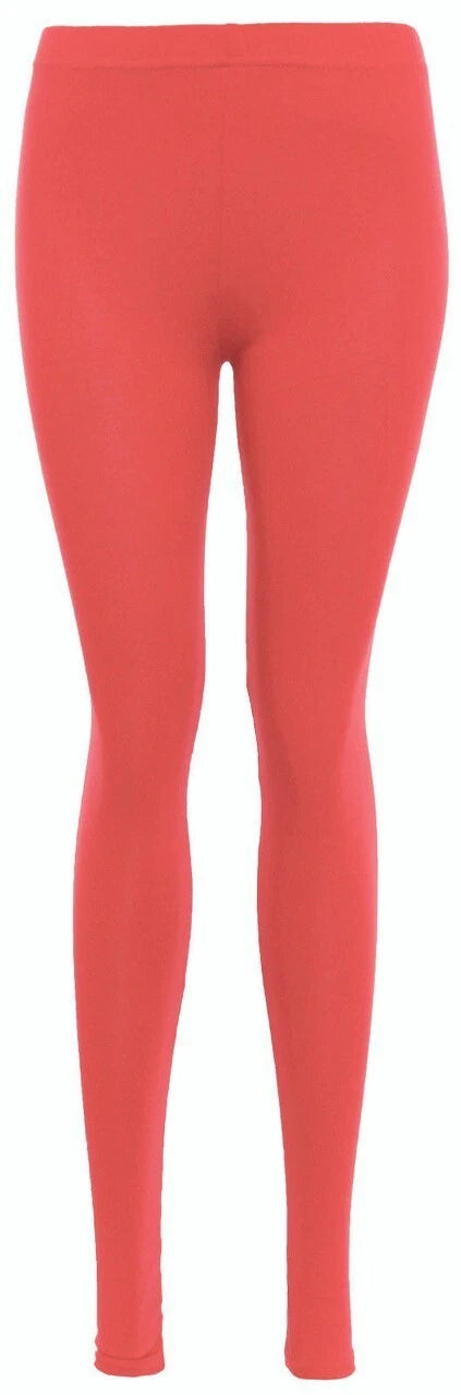Womens Plain Leggings Ladies Stretchy Soft Elasticated Waist Viscose Basic 8-26