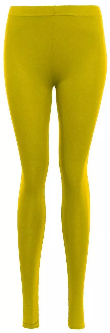 Womens Plain Leggings Ladies Stretchy Soft Elasticated Waist Viscose Basic 8-26